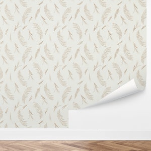 Custom Foliage Peel and Stick Wallpaper, Removable Wallpaper - Rustic Boho Wallpaper by Love vs. Design