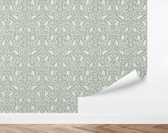 Custom Foliage Peel and Stick Wallpaper, Removable Wallpaper - Wild Tangles Wallpaper by Love vs. Design