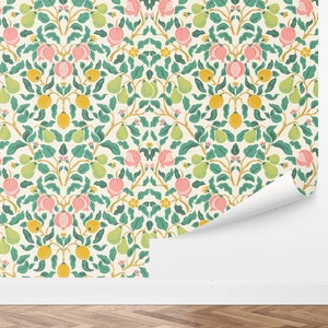 Custom Fruit Peel and Stick Wallpaper, Removable Wallpaper - Bountiful Orchard Wallpaper by Love vs. Design
