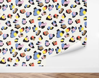 Custom Kids Peel and Stick Wallpaper, Removable Wallpaper - Colorful Blobs by Love vs. Design