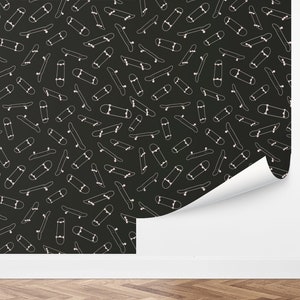 Custom Sports Peel and Stick Wallpaper, Removable Wallpaper - Skateboard Decks Wallpaper by Love vs. Design