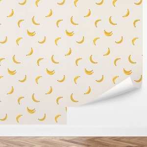 Custom Kids Peel and Stick Wallpaper, Removable Wallpaper - Bunch of Bananas by Love vs. Design