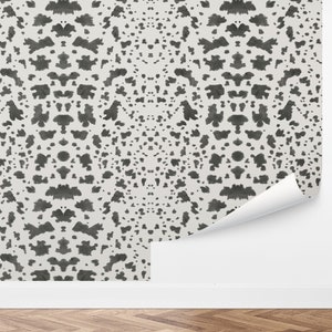 Custom Kids Peel and Stick Wallpaper, Removable Wallpaper - Mirrored Cow Wallpaper by Love vs. Design
