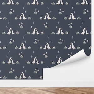 Custom Kids Peel and Stick Wallpaper, Removable Wallpaper - Darling Ducklings Wallpaper by Love vs. Design