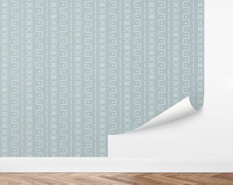 Custom Boho Peel and Stick Wallpaper, Removable Wallpaper - Mudcloth Pattern by Love vs. Design