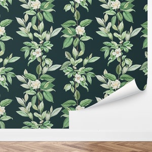 Custom Floral Peel and Stick Wallpaper, Removable Wallpaper - Magnolia Blooms Wallpaper by Love vs. Design