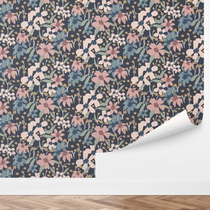 Custom Floral Peel and Stick Wallpaper, Removable Wallpaper - Wildflower Fields Wallpaper by Love vs. Design
