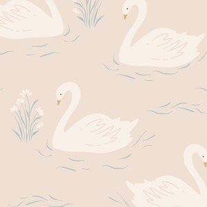 Swan Lake Peel And Stick Wall Decals - Repositionable Pink Swan Stickers, Set Of 28 (6.5"w X 5.5"h Each)