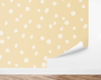 Custom Spotted Peel and Stick Wallpaper, Removable Wallpaper - Organic Spots Wallpaper by Love vs. Design