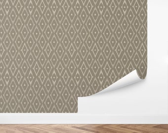 Custom Boho Peel and Stick Wallpaper, Removable Wallpaper - Ikat Texture by Love vs. Design