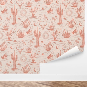 Custom Desert Peel and Stick Wallpaper, Removable Wallpaper - Southwest Scene Wallpaper by Love vs. Design