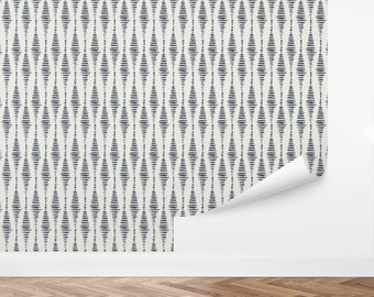 Custom Boho Peel and Stick Wallpaper, Removable Wallpaper - Walton Diamonds by Love vs. Design