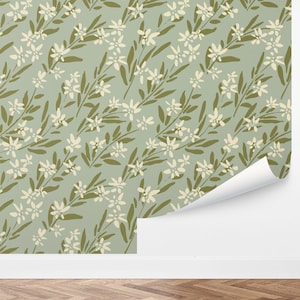 Custom Floral Peel and Stick Wallpaper, Removable Wallpaper - Breezy Floral by Love vs. Design