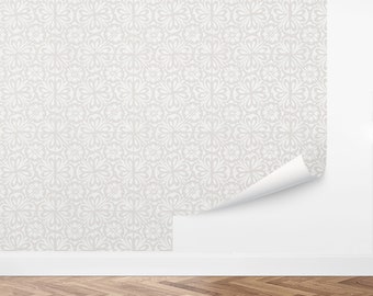 Custom Floral Peel and Stick Wallpaper, Removable Wallpaper - Farmhouse Flowers Wallpaper by Love vs. Design