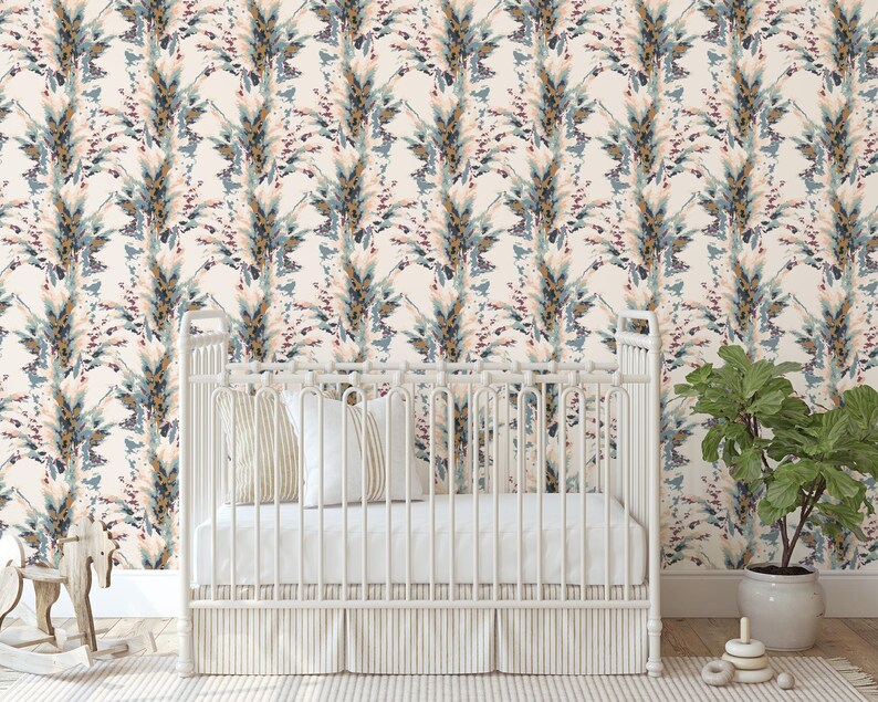 Custom Abstract Peel and Stick Wallpaper, Removable Wallpaper Pampas