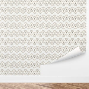 Custom Boho Peel and Stick Wallpaper, Removable Wallpaper - Pattern Beige Wallpaper by Love vs. Design