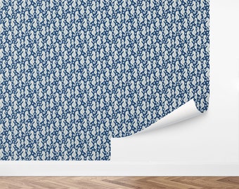 Custom Kids Peel and Stick Wallpaper, Removable Wallpaper - Sea Horse Wallpaper by Love vs. Design