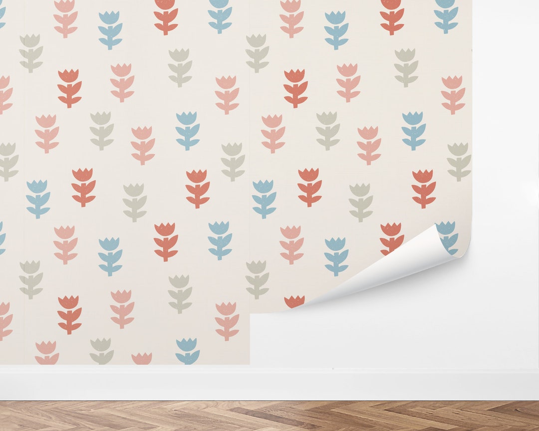 Custom Kids Peel and Stick Wallpaper, Removable Wallpaper - Tulip ...