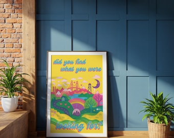 Busyhead Inspired Retro Landscape Poster, Indie Room Art (Digital Download)