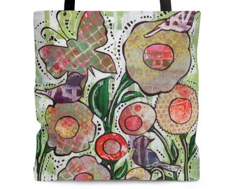 Birds and Butterfly Tote Bag in Three Sizes