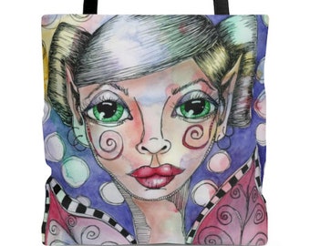 Bubble Fairy Tote Bag in 3 Sizes Original Artwork by Nancy Buckenham