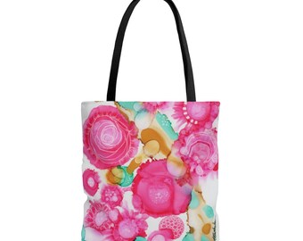 Pink Roses Tote Bag in 3 Sizes Original Artwork by Nancy Buckenham