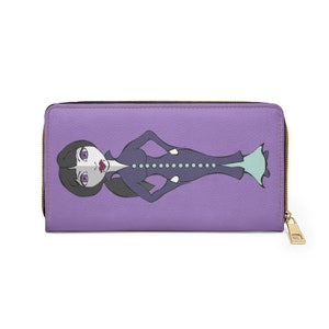 Zombie Zipper Wallet One of a kind Original Artwork Makes a Unique Gift Idea