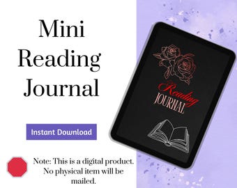 Black & Red Mini Reading Journal: Digital Book Tracker (PDF Download)