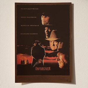 Unforgiven Poster | Movie Wall Decor | Retro Film Poster & Wall Art | Home Theater Art Print | Vintage Wall Decor