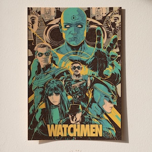 Watchmen Poster | Movie Wall Decor | Retro Film Poster & Wall Art | Home Theater Art Print | Vintage Wall Decor