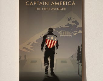 Captain America Poster | Movie Wall Decor | Superhero Film Print | Cinema Room Art