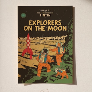 The Adventures of Tintin Poster | Movie Wall Decor | Retro Film Poster & Wall Art | Home Theater Art Print | Vintage Wall Decor