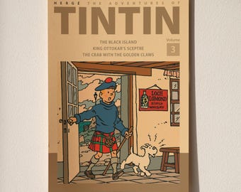 The Adventures of Tintin Poster | Kids Movie Wall Decor | Retro Film Print | Home Theater Art