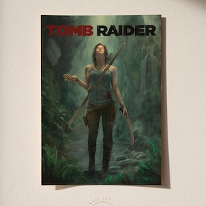 Tomb Raider Poster | Video Game Wall Art Print | Gamer Room Decor | Gift for Gamers | Retro Wall Print | Vintage Style Poster