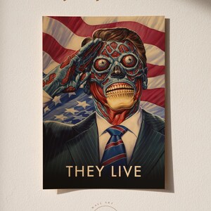 They Live Poster | Movie Wall Decor | Retro Film Poster & Wall Art | Home Theater Art Print | Vintage Wall Decor #2