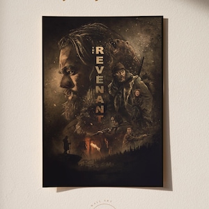 The Revenant Poster | Movie Wall Decor | Retro Film Poster & Wall Art | Home Theater Art Print | Vintage Wall Decor