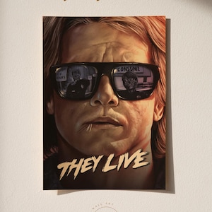 They Live Poster | Movie Wall Decor | Retro Film Poster & Wall Art | Home Theater Art Print | Vintage Wall Decor
