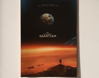 The Martian Poster | Movie Wall Decor | Retro Film Print | Home Theater Art Print