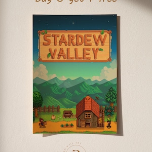Stardew Valley Poster | Video Game Wall Art Print | Gamer Room Decor | Gift for Gamers | Retro Wall Print | Vintage Style Poster