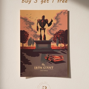 The Iron Giant Poster | Movie Wall Decor | Retro Film Poster & Wall Art | Home Theater Art Print | Vintage Wall Decor