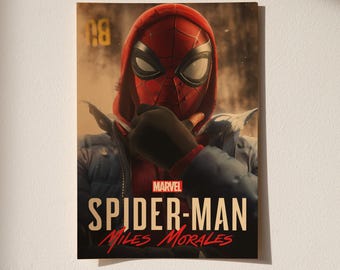 Spider-Man Miles Morales Poster | Movie Wall Decor | Retro Film Print | Home Theater Art Print