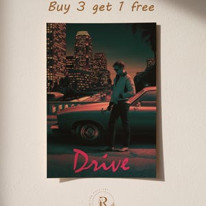 Drive Poster | Movie Wall Decor | Retro Film Poster & Wall Art | Home Theater Art Print | Vintage Wall Decor #2