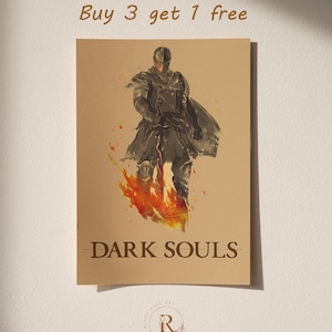 Dark Souls Poster | Video Game Wall Art Print | Gamer Room Decor | Gift for Gamers | Retro Wall Print | Vintage Style Poster