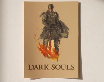 Dark Souls Poster | Video Game Wall Art Print | Gamer Room Decor | Gamers Gift