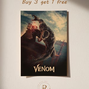 Venom Poster | Film Wand Dekor | Retro Film Print | Heimkino Kunstdruck |