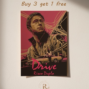 Drive Poster | Movie Wall Decor | Retro Film Poster & Wall Art | Home Theater Art Print | Vintage Wall Decor