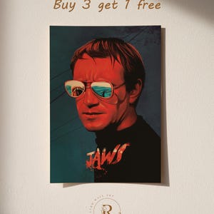 Jaws Poster | Movie Wall Decor | Retro Film Poster & Wall Art | Home Theater Art Print | Vintage Wall Decor #2