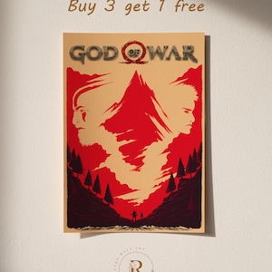 God of War Poster | Video Game Wall Art Print | Gamer Room Decor | Gift for Gamers | Retro Wall Print | Vintage Style Poster