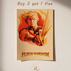 Flash Gordon Poster | Movie Wall Decor | Retro Film Print | Home Theater Art Print