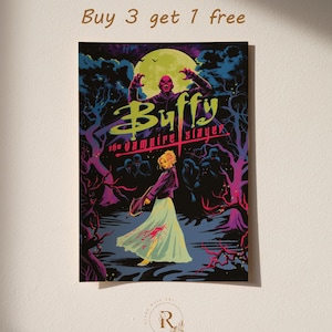 Buffy the Vampire Slayer Poster | TV Series Wall Art & Decor | Retro TV Poster, Home Decor - Wall Print | Vintage Art Print
